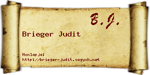 Brieger Judit névjegykártya